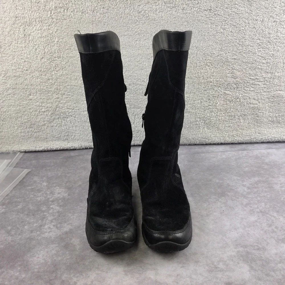 The North Face Womens Black Suede Lace Up Back Winter Boots AWPM 786 Size 8.5